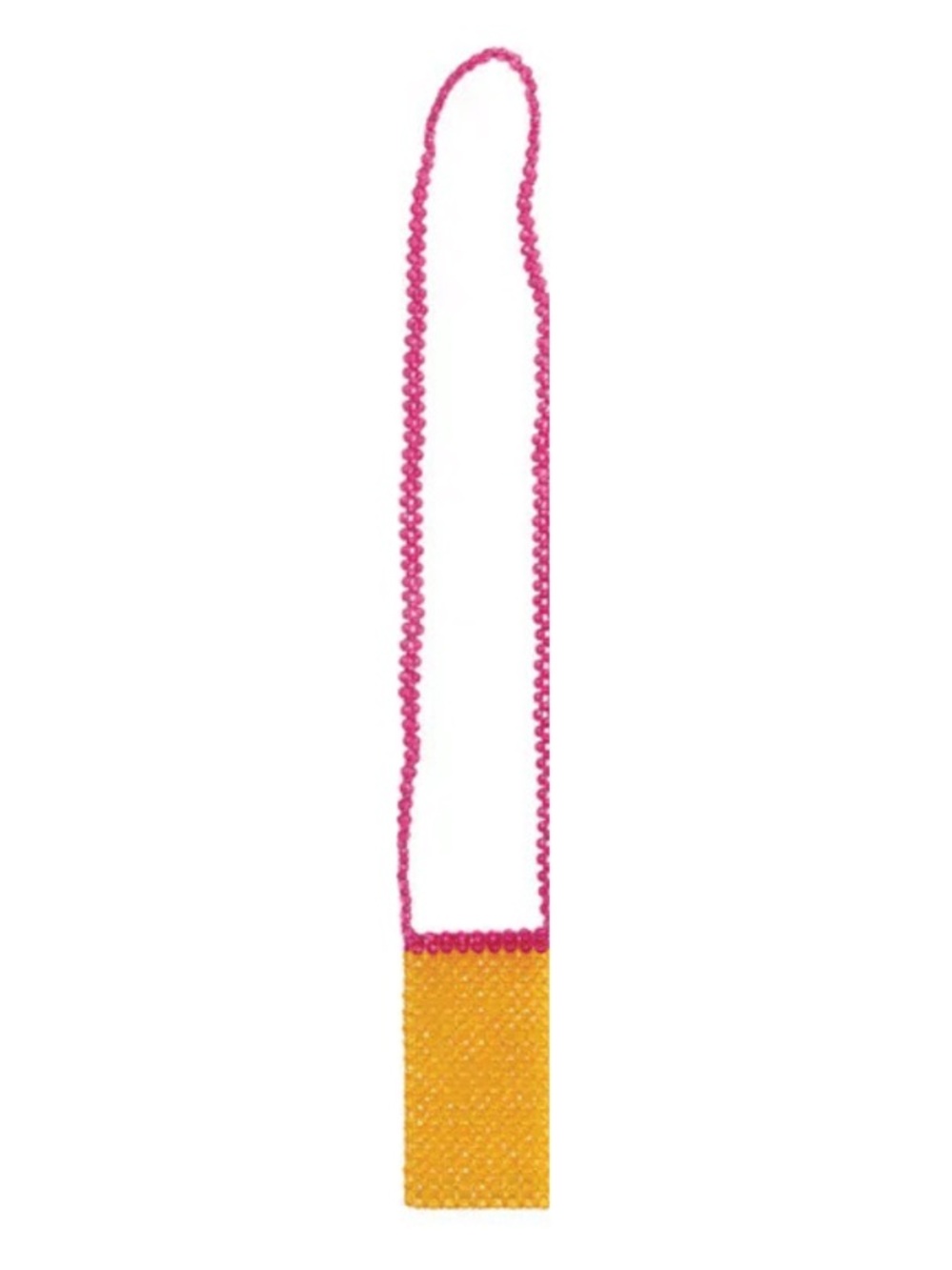 Handmade Acrylic Beaded Two-Tone Crossbody Phone Case Hot Pink/Yellow